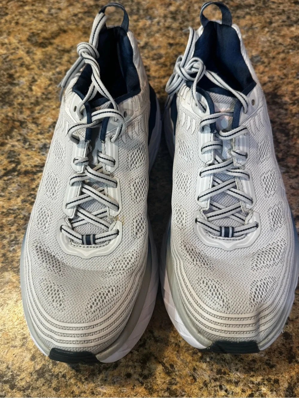 Hoka One One Bondi 6 Womens Size 10 Gray Blue Athletic Running Shoes Sneakers